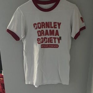 Unisex White and Red Cornley Drama Society T-Shirt